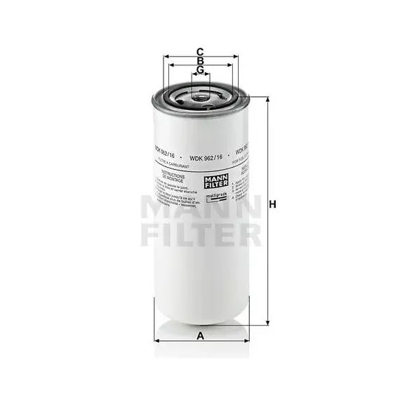 Топливный фильтр MANN-FILTER WDK962/16
